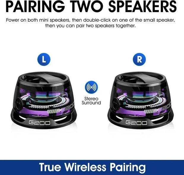 Bluetooth Speaker Portable G200 RGB Lighting Magnetic Speaker BT5.3 Mini Sound Box 7 Hours Playback Phone Holder